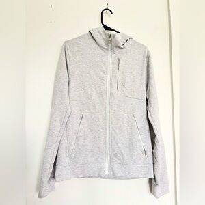 LULULEMON LIGHT GREY ZIP UP LONG SLEEVE HOODED JACKET SZ SMALL/MEDIUM
